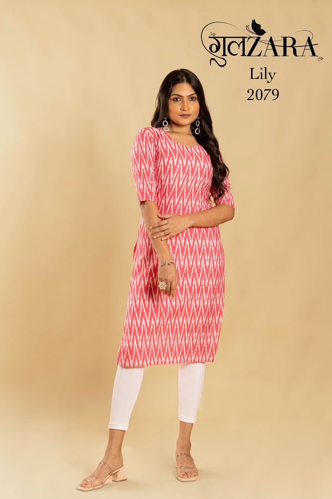 LILY 2075-2079 By Gulzara Printed Kurtis Catalog